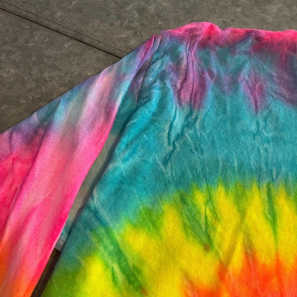 Alvin’s Island Surf Company Neon Tie Dye Long Sleeve Tee Shirt Mens Small Medium - Picture 4 of 10